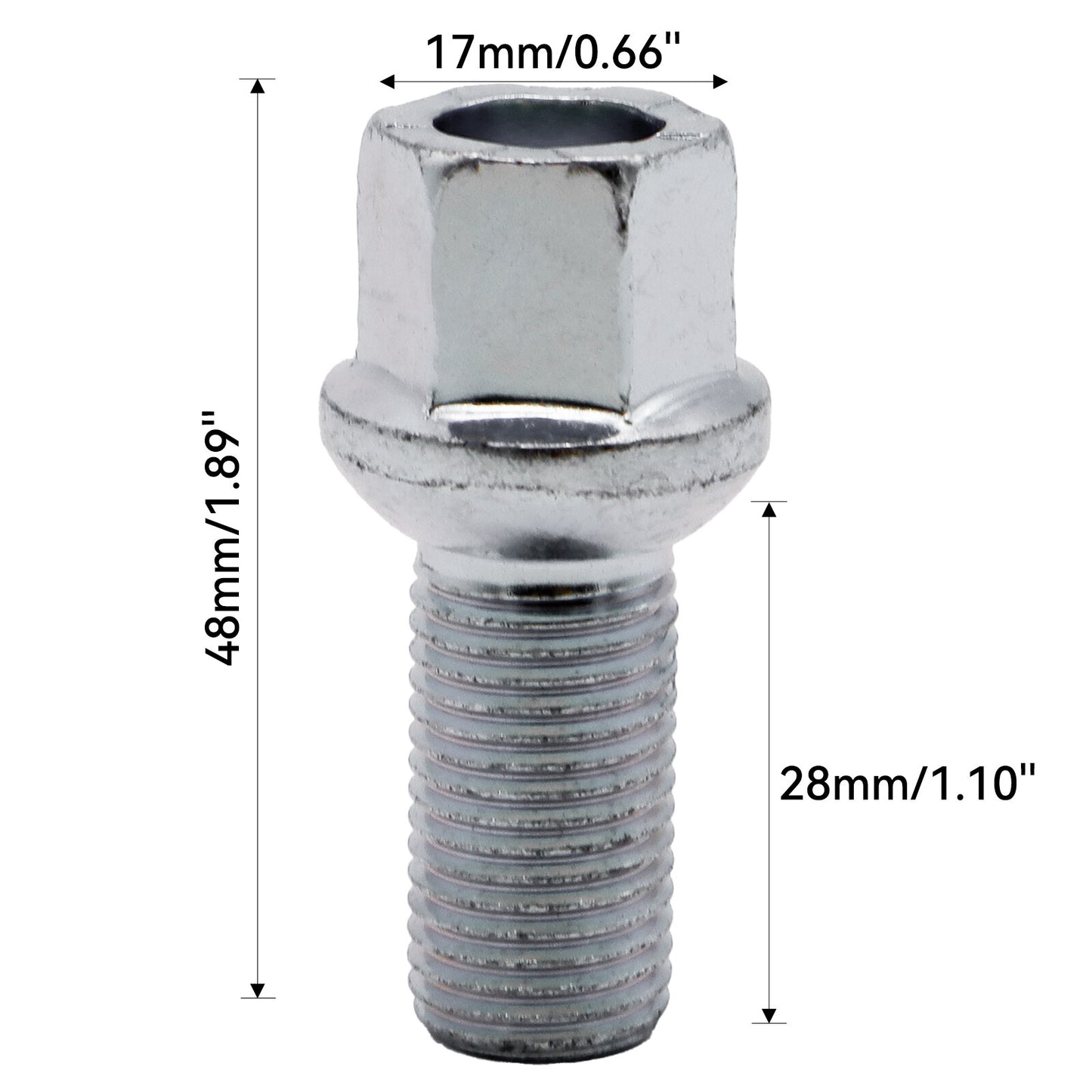 4¡Á Car Silver Wheel Lug Bolts WHT002437 for VW for VW for Bora Caddy for Audi A3 8P Q