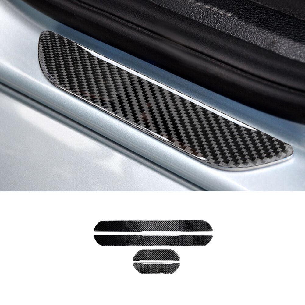 Carbon Fiber Door Sill Anti-Stepping Cover Trim for BMW X5 E70 X6 E71 2008-2013