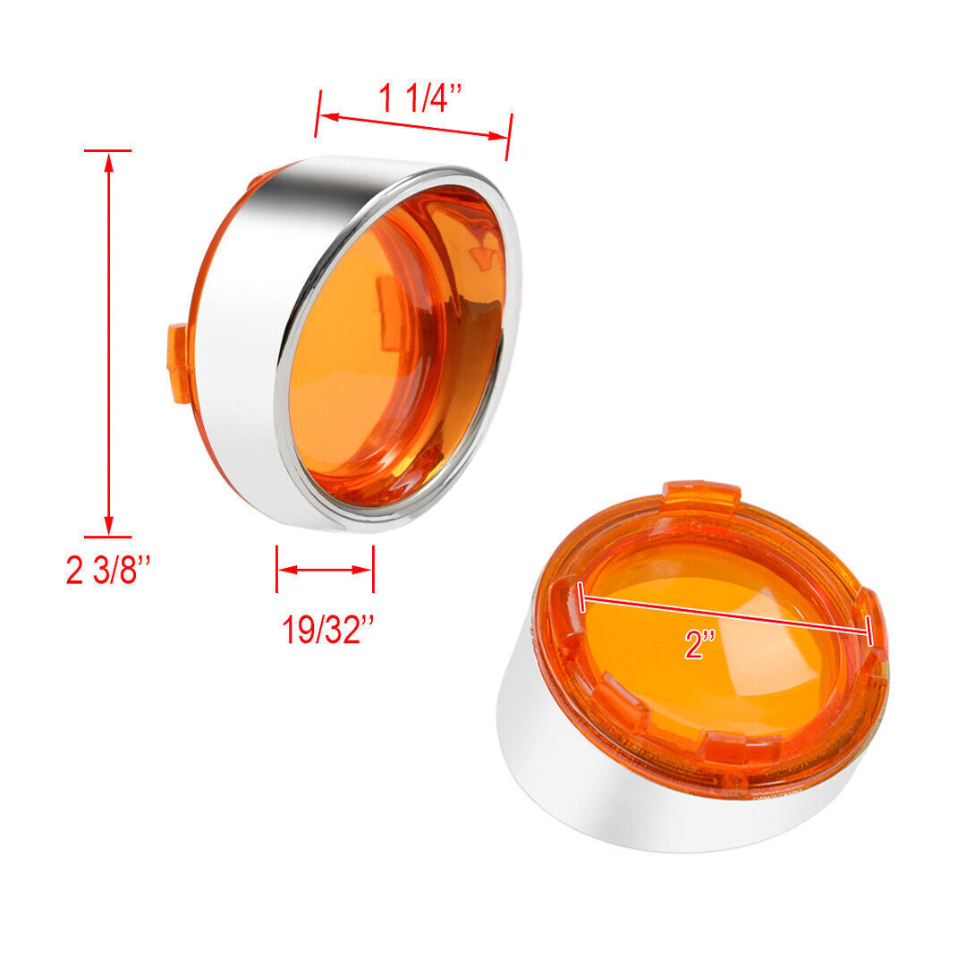 Amber turn signal light lens cover bezel sun visor for Harley Road King Softail- n