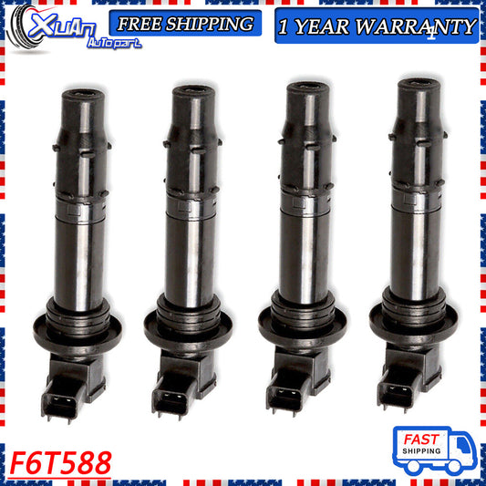 4 Brand New Ignition Coils for Yamaha MT-07 1WS R1 YZF-R1 RJ15 BJ FZ8 R6 F6T558- v