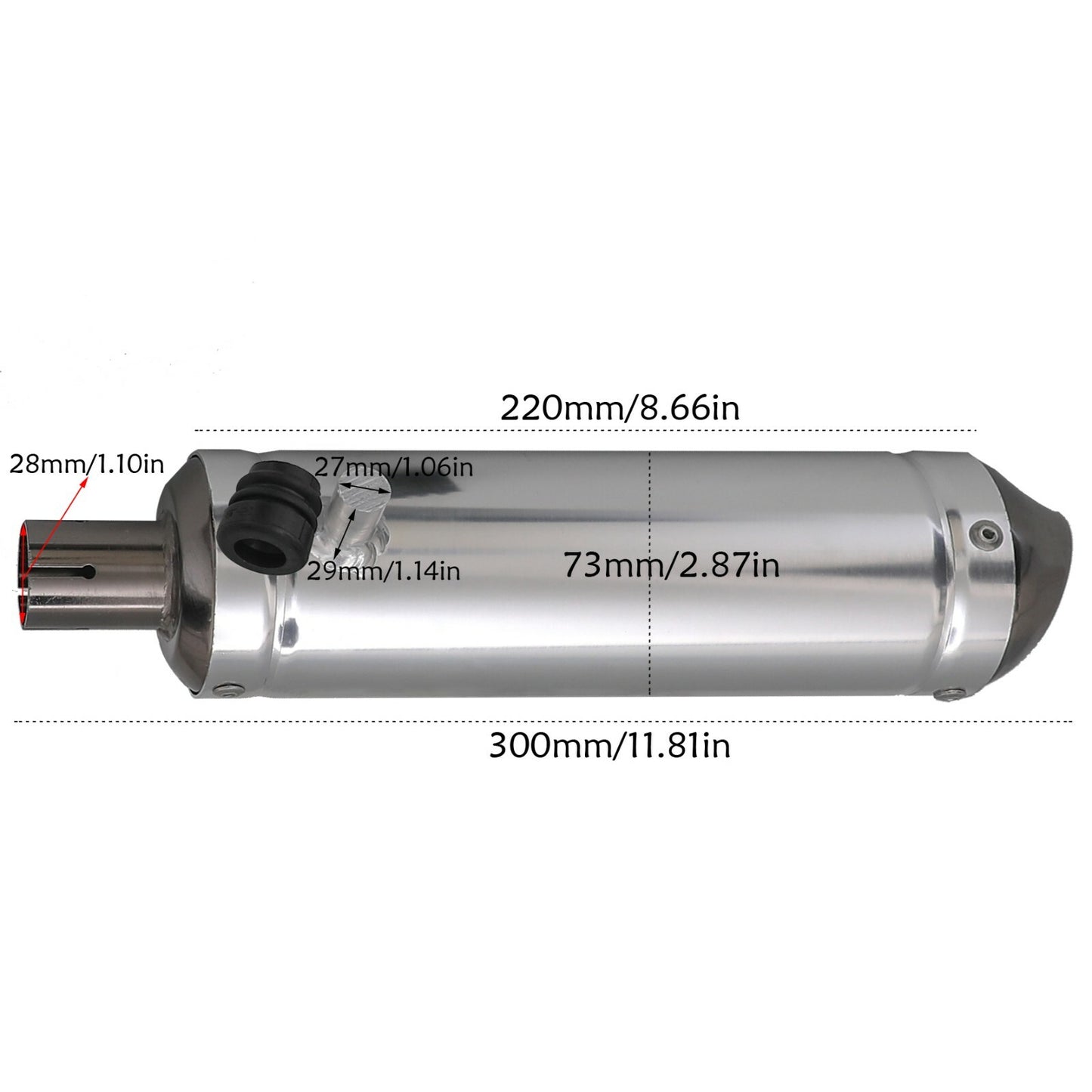 28mm exhaust muffler for Honda 50 110cc 125cc TTR50 Pit Dirt bicycles - All-Terrain vehicles