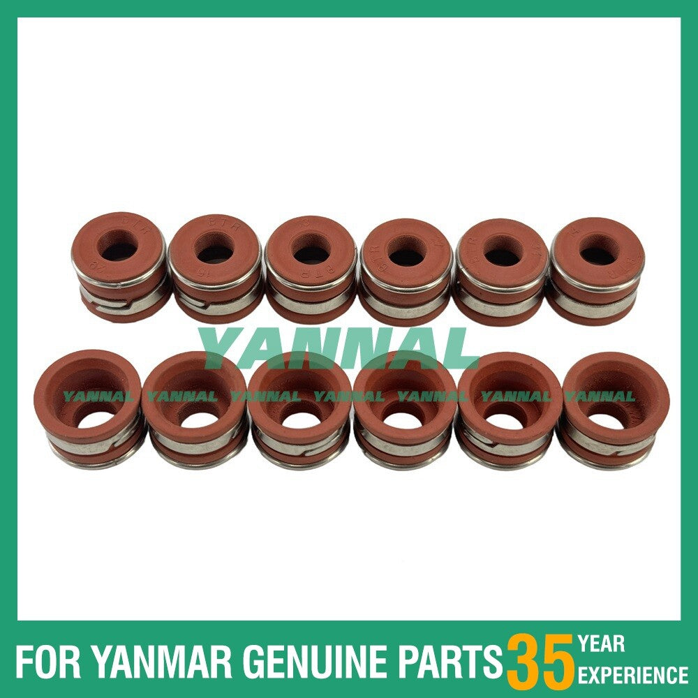 12-piece set of valve oil seals for 6D104 engine parts -