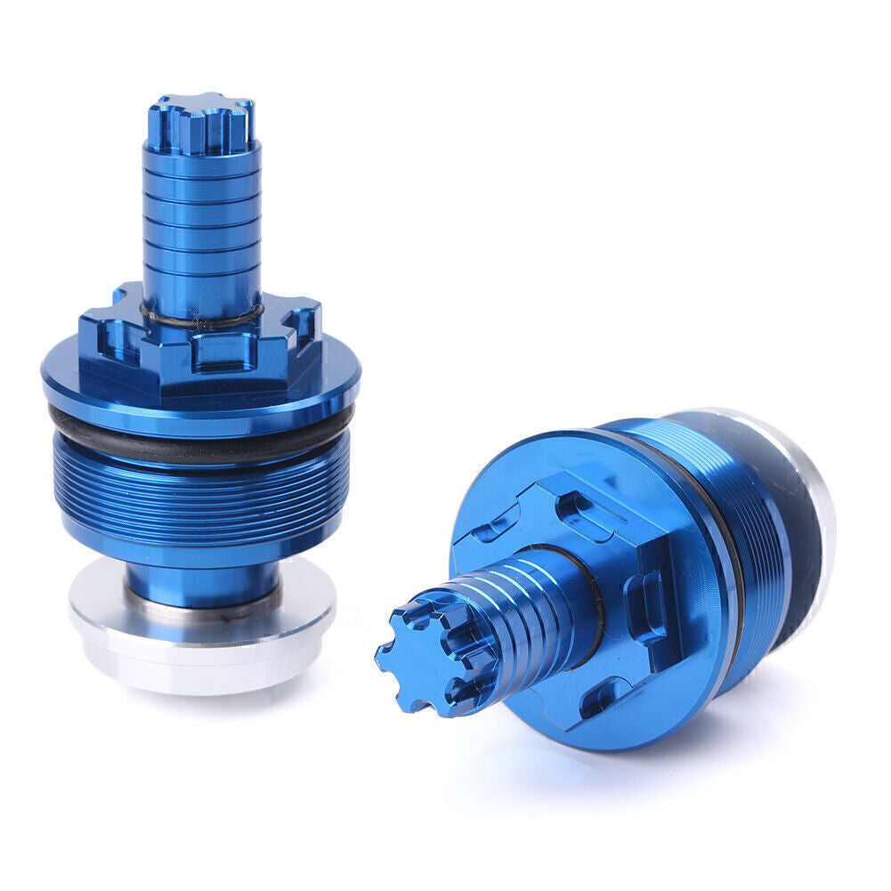 Fit for Yamaha YZF-R25/R3 Motorcycle CNC Preload Adjusters Fork Bolts BLUE UK