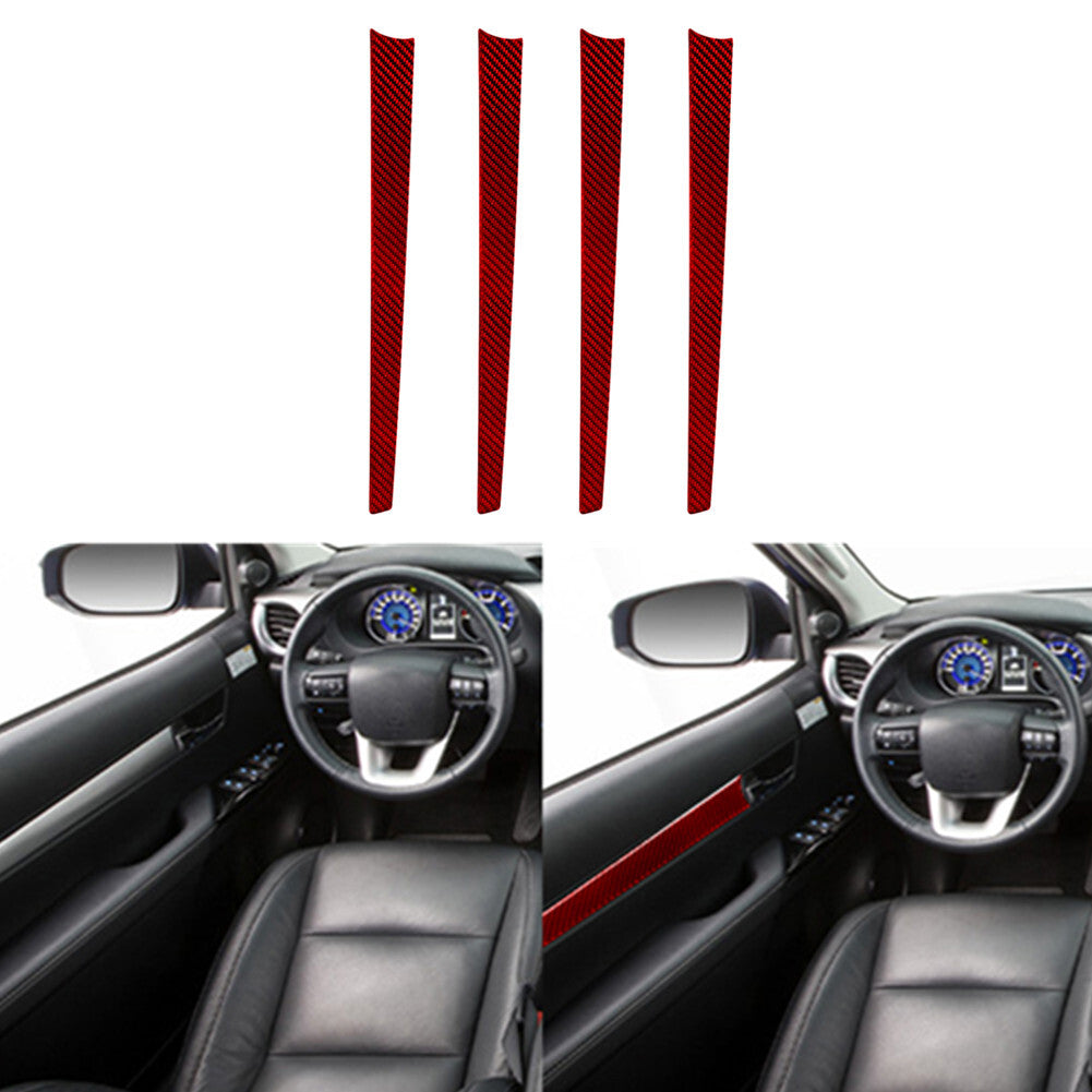 Red Navigation Frame Trim Cover Type-A Carbon Fiber for VW Touareg 2011-2018 v
