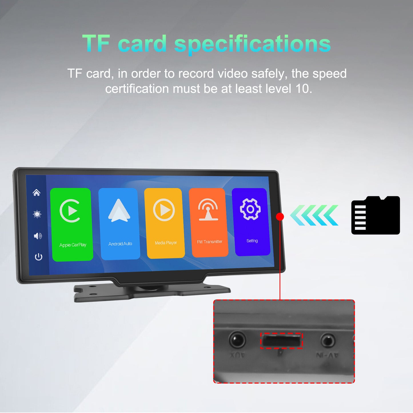 1080P-HD Car DVR Dash Cam Video Recorder Wireless Carplay Android Bluetooth New n