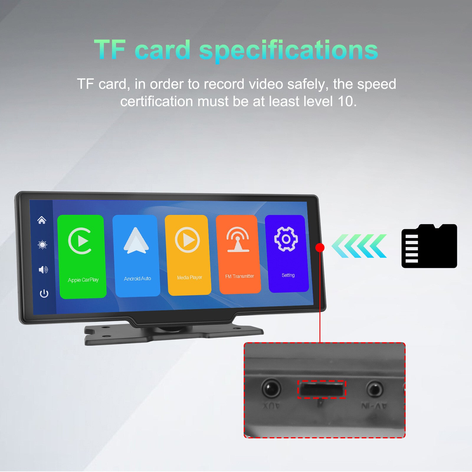 1080P-HD Car DVR Dash Cam Video Recorder Wireless Carplay Android Bluetooth New n