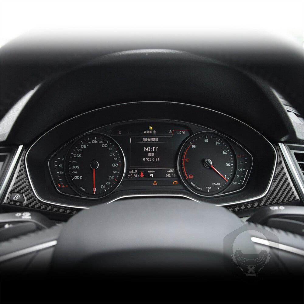 for Audi Q5 Q5L 2018-23 RHD Dashboard Panel Instrument Cover Trim Carbon Fiber¡Á3