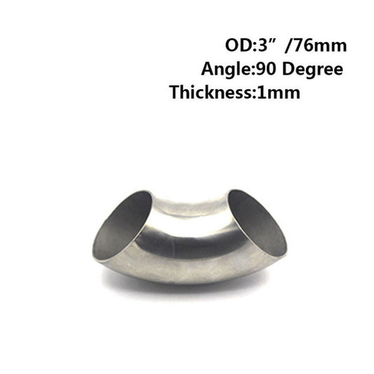1PC Car 3/76mm 201 Stainless Steel 90 Degree Bend Elbow Exhaust Pipe Q