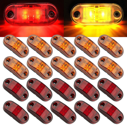 5-20PCS Oval Marker Lights LED Truck Trailer Clearance Side Lights Amber/Red AU