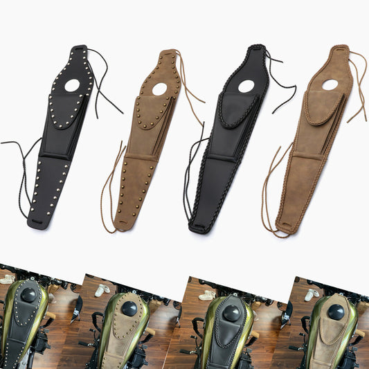 New Retro PU Leather Tank Cap Cover Panel Bag for Harley Sportster XL 883 1200 Q