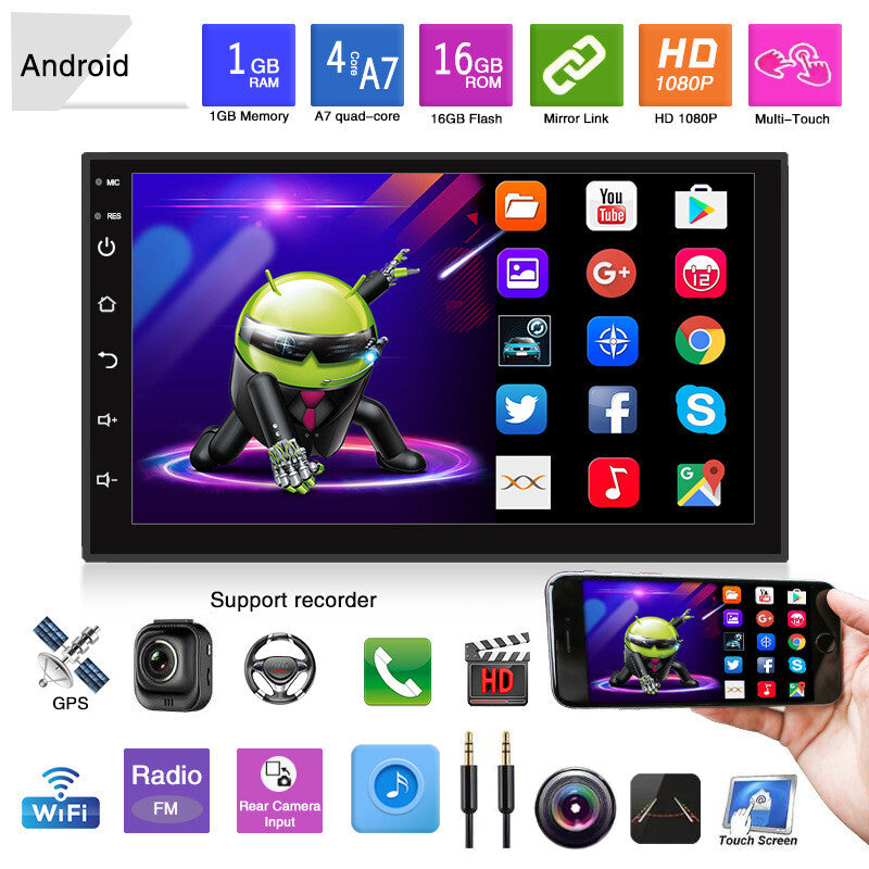 7-inch Android 10.1 2DIN Car MP5 Player, Stereo Radio, GPS Navigation, WiFi, Mirror Link - n
