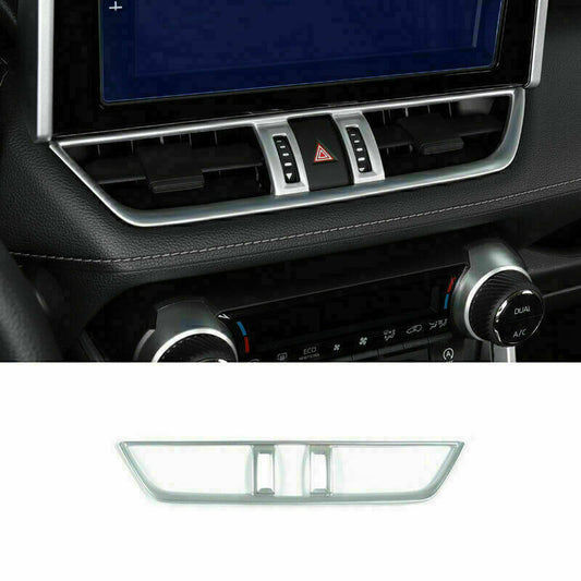 for Toyota RAV4 2019-2023 Matte Silver Central Console Air Outlet Vent Frame ABS