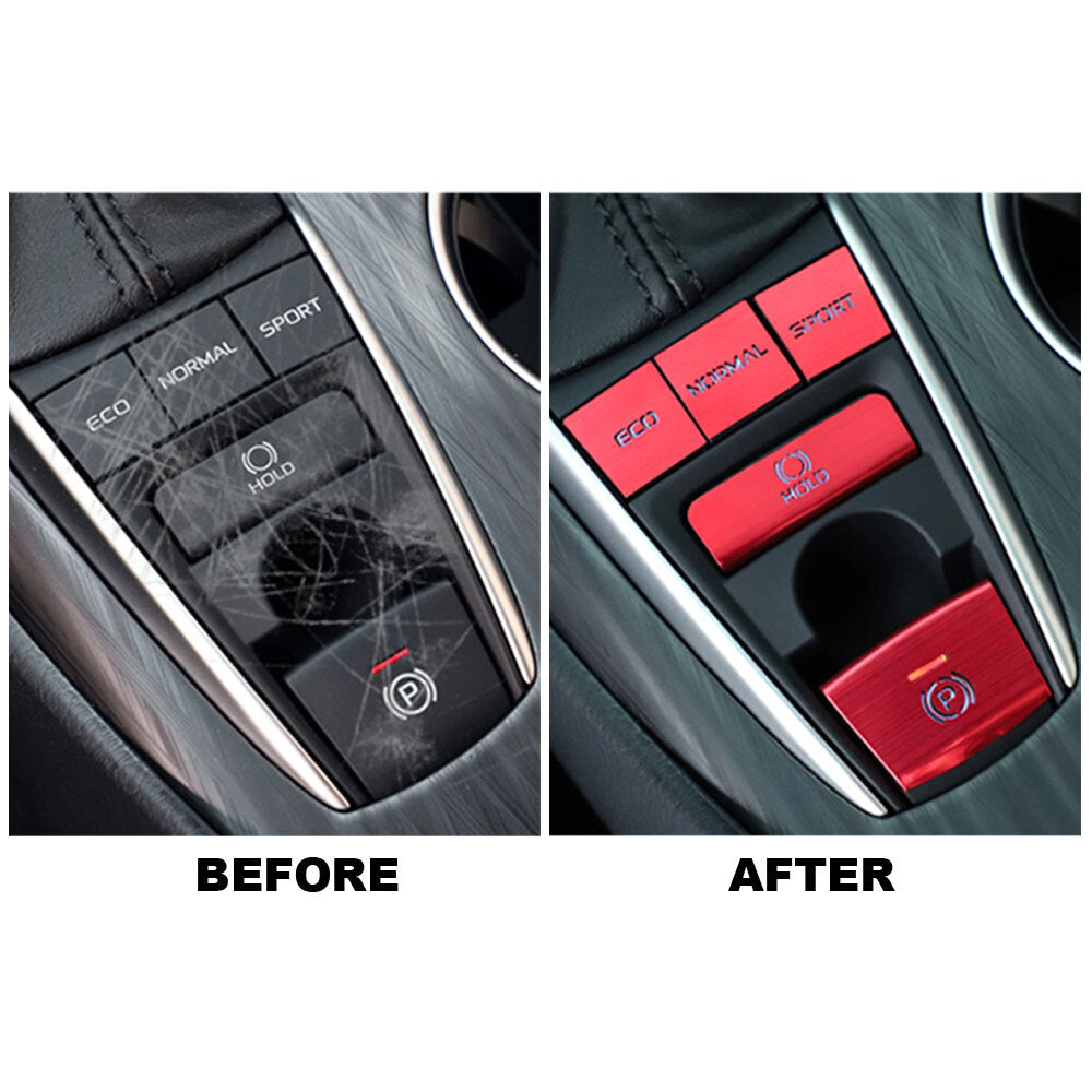 5PCS Gear Shift Panel Button Cap Decor Trim Cover for Toyota Camry2018-2022 Red