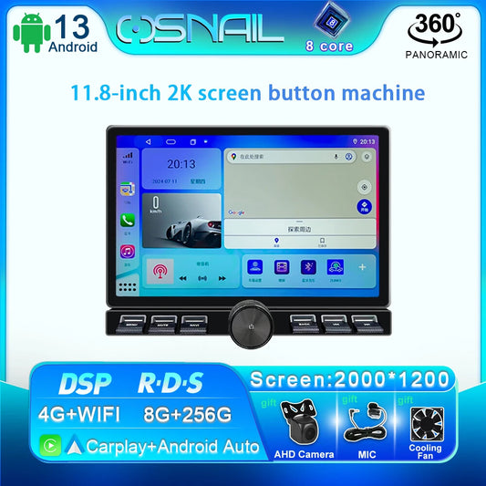 Android Car Radio Universal Multimedia Video Player GPS Carplay Screen 11.8 Inch