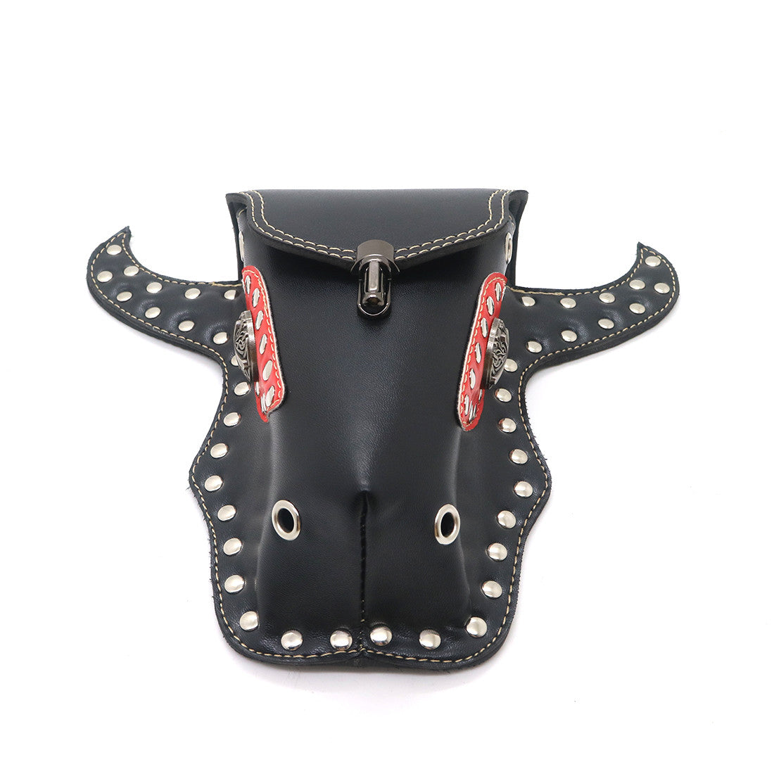 New Universal Motorcycle Black PU Leather Handlebar Sissy Bar Saddlebag Tool Bag Q