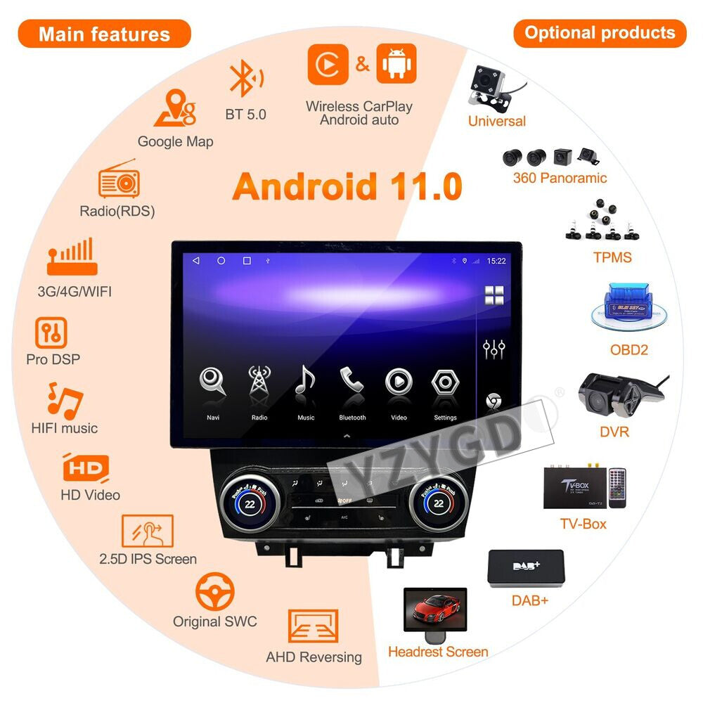13.3for Ford for Mustang 2009-2014 Android Car Radio 2Din Receiver Stereo 64GB