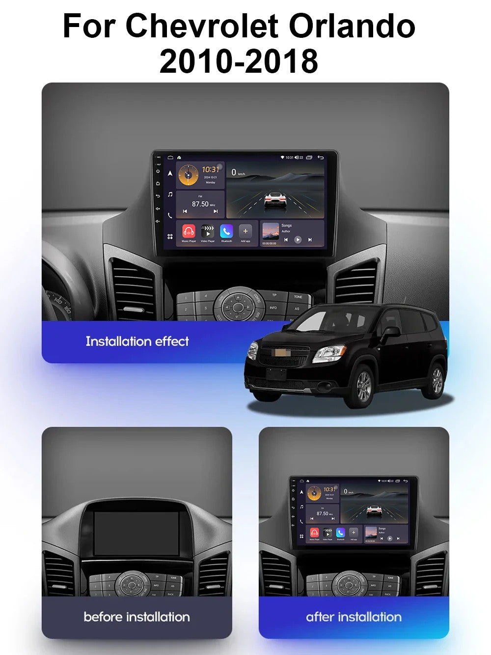 Android Auto Carplay for Chevrolet Orlando 2010-2018 Stereo Car Radio GPS Screen