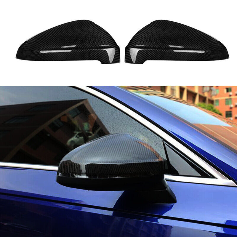 Pair Real Carbon Fiber Side Mirror Cover Cap for Audi for A4 RS4 B9 for A5 S5 RS5 17-20