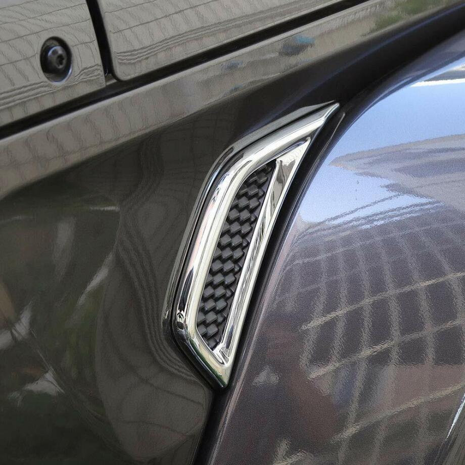 For 18-2023 for Jeep for Wrangler JL Chrome Look Car Leaf Plate Air Inlet Trim Cover 2P