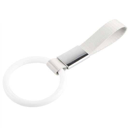 Round Shape Tsurikawa White Ring Subway Train Handle Strap Hanging Charm Drift