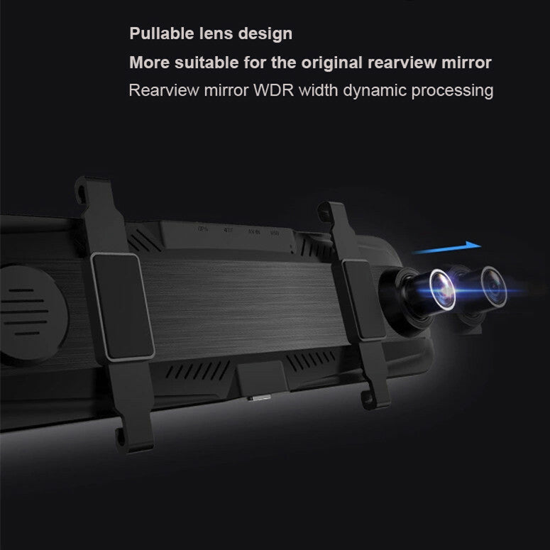 Car 10in Touch Screen Video Recorder Rear View Camera Mirror DVR Dash Cam