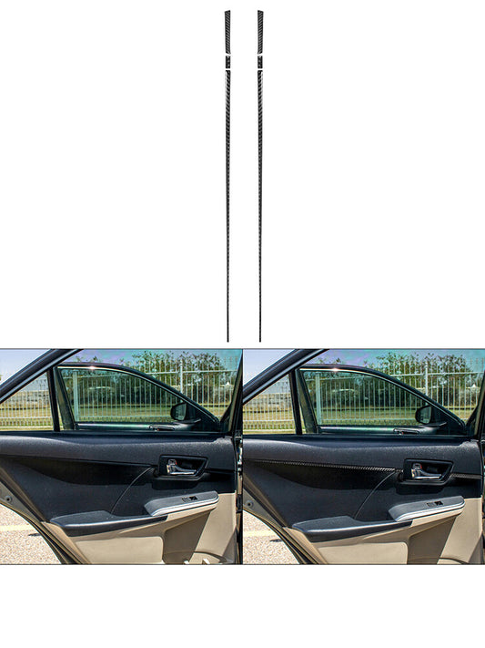 6X Carbon Fiber Interior Rear Door Panel Cover Trim Strip for Toyota for Camry 12-14