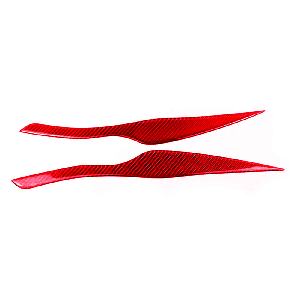 Red Carbon Fiber Headlight Eyebrow Trim for BMW E90 E91 2006-2011