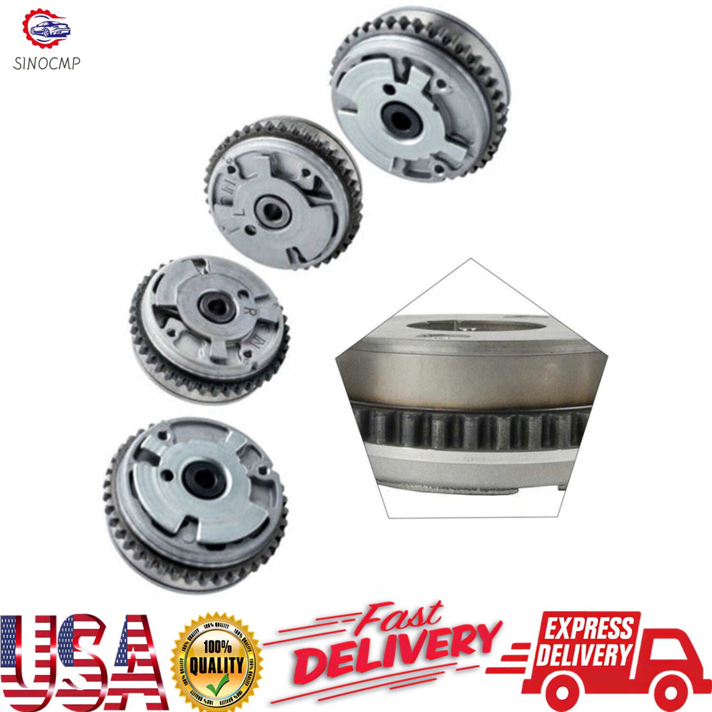 4PCS Variable Cam Phaser Actuator Intake Exhaust Camshaft VVT Gears for Cadillac