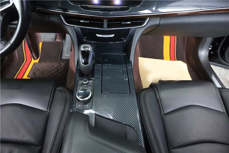 for Cadillac CT6 2016-20 Carbon Fiber Inner Console Gear Shift Frame Cover Trim