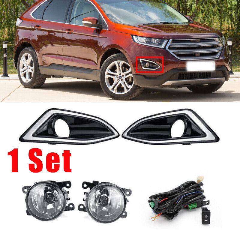 1Set for Ford Edge Sport 2015-2018 Front Fog Lights Lamps Harness Switch Kit