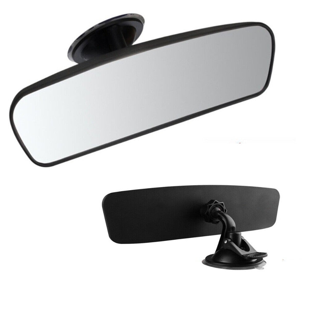 Wide Angle Flat Car Interior Rear View Mirror W/ Suction Cup On Rearview Mirror. n