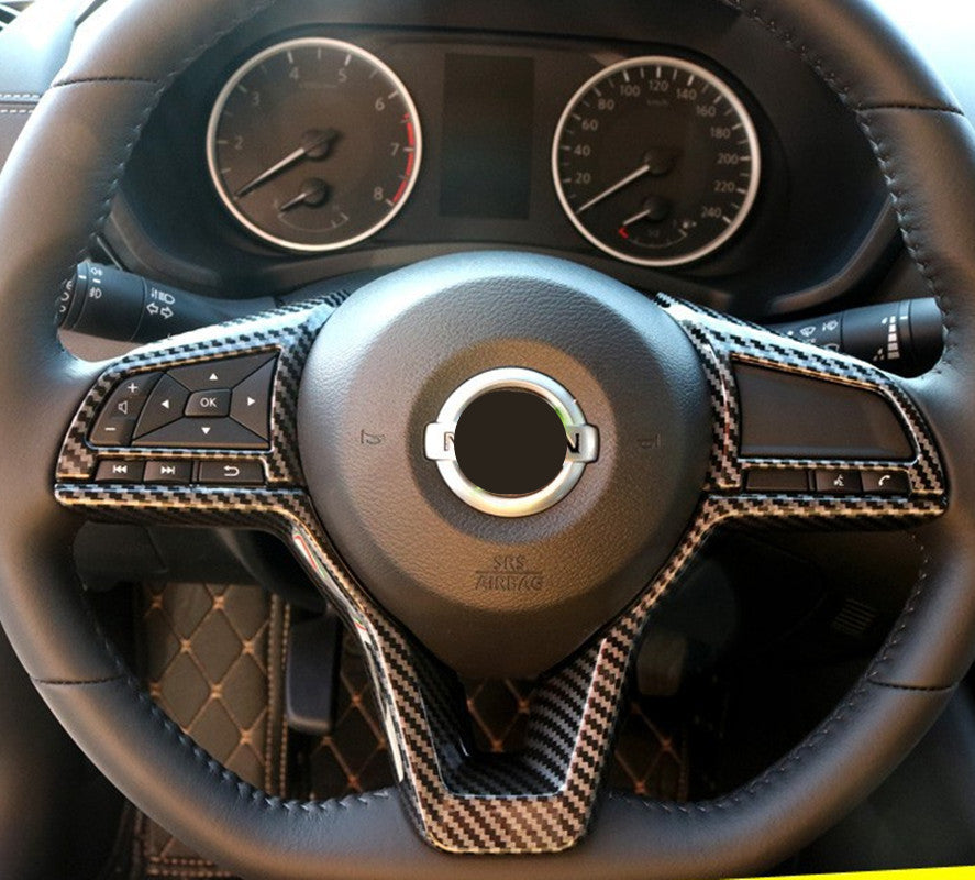 Carbon Fiber Look Inner Steering Wheel Moulding Trim 3P for Nissan Versa 20-2023