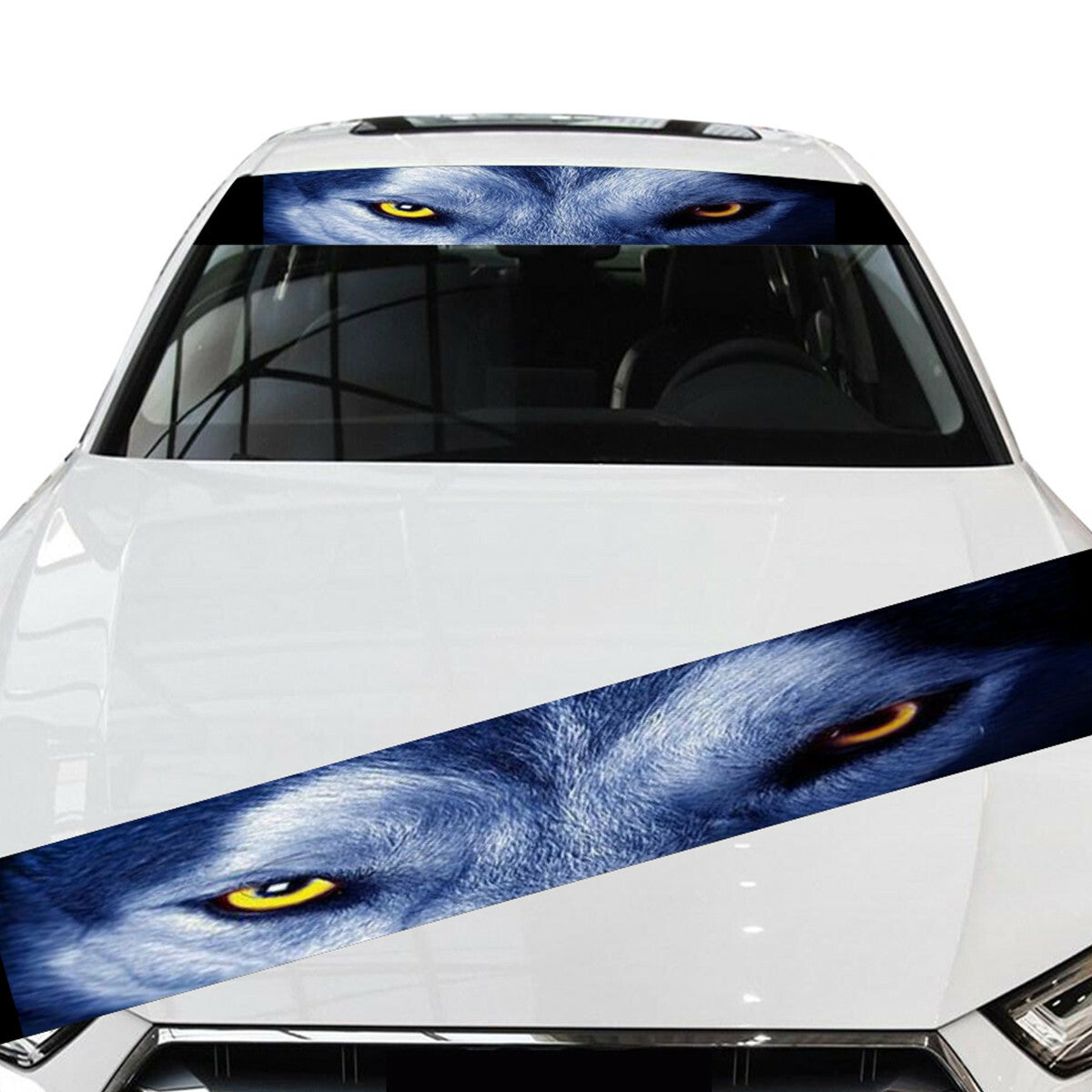 Car Front Windshield Sunshade Decal Auto Window 3D Wolf Eye Sticker Waterproof