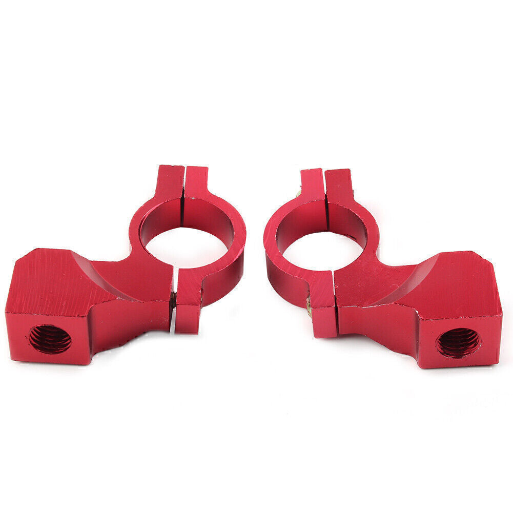22mm 7/8'' Motorcycle Bike Handlebar Rearview Mirror Mount Bracket Clamp Red Q