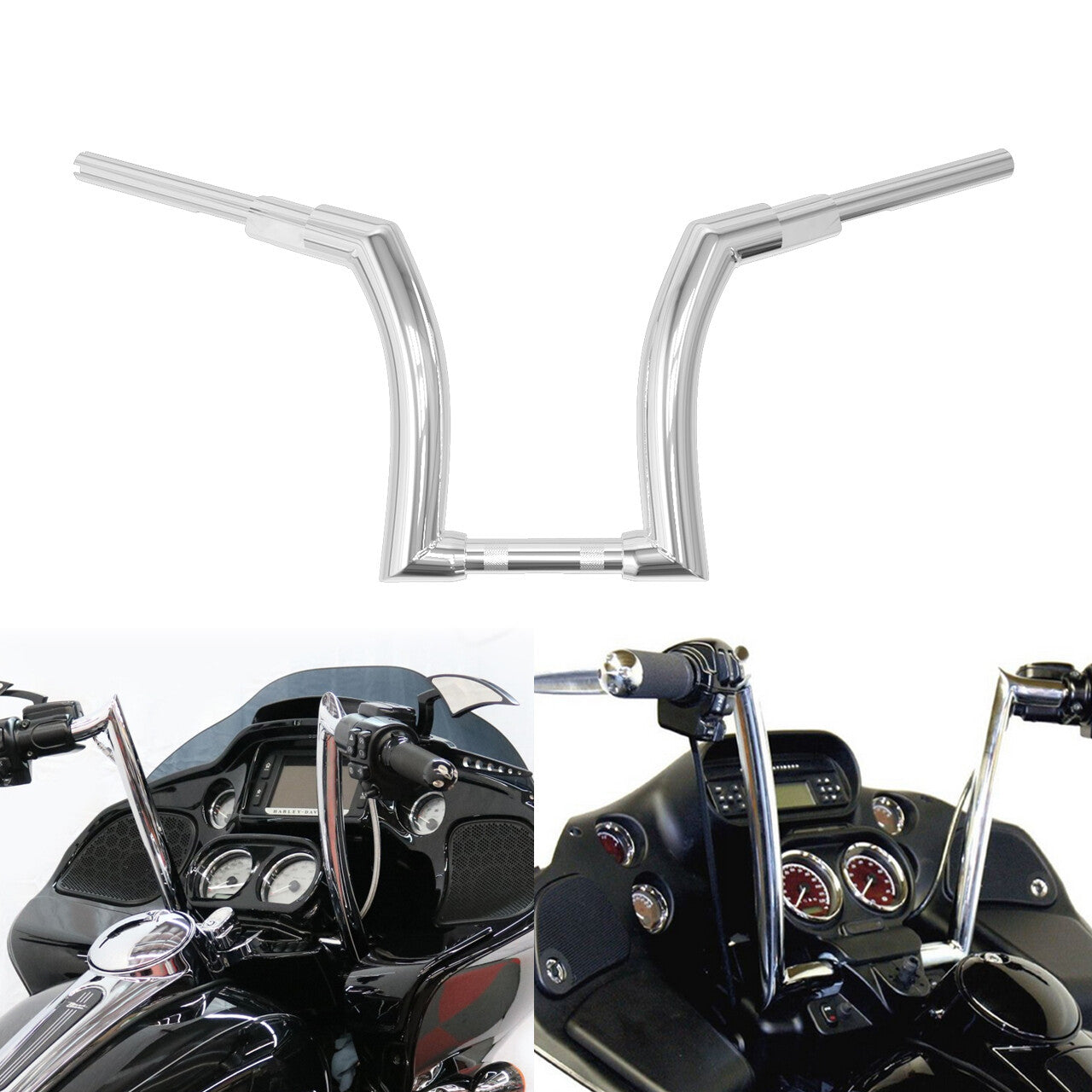 Chrome 12 Ape Hanger Handlebar 1.25Riser for Harley Road King Road Glide 14-23