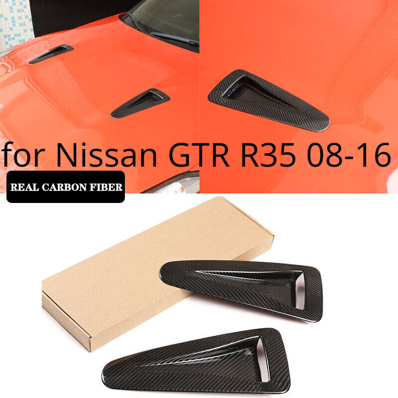 Suitable for Nissan GT-R R35 08-16 Carbon Fiber Engine Hood Vent Decorative Spoon Cover Q