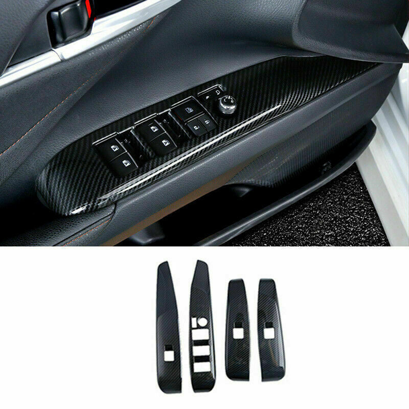 for Toyota for Camry GL 2018-2021 Carbon Fiber Window Lift Panel Switch Cover Trims