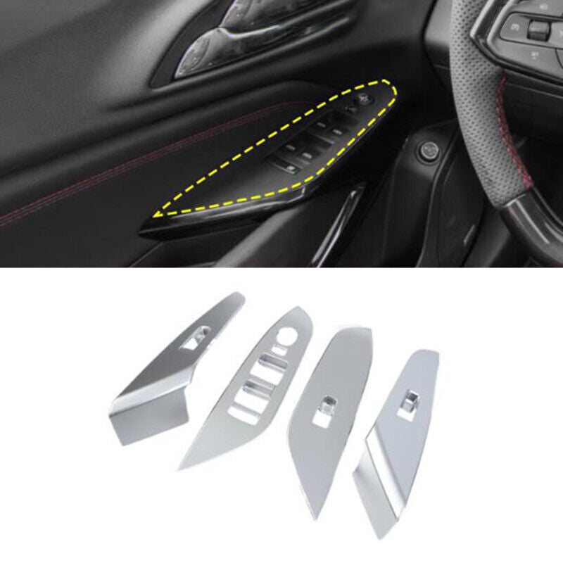 Silver Car Window Lift Switch Panel Cover Trim for Chevrolet Trax 2023 2024 2025