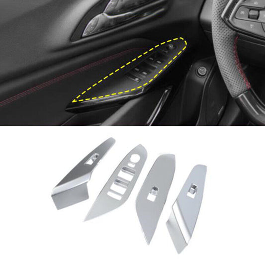 Silver Car Window Lift Switch Panel Cover Trim for Chevrolet Trax 2023 2024 2025