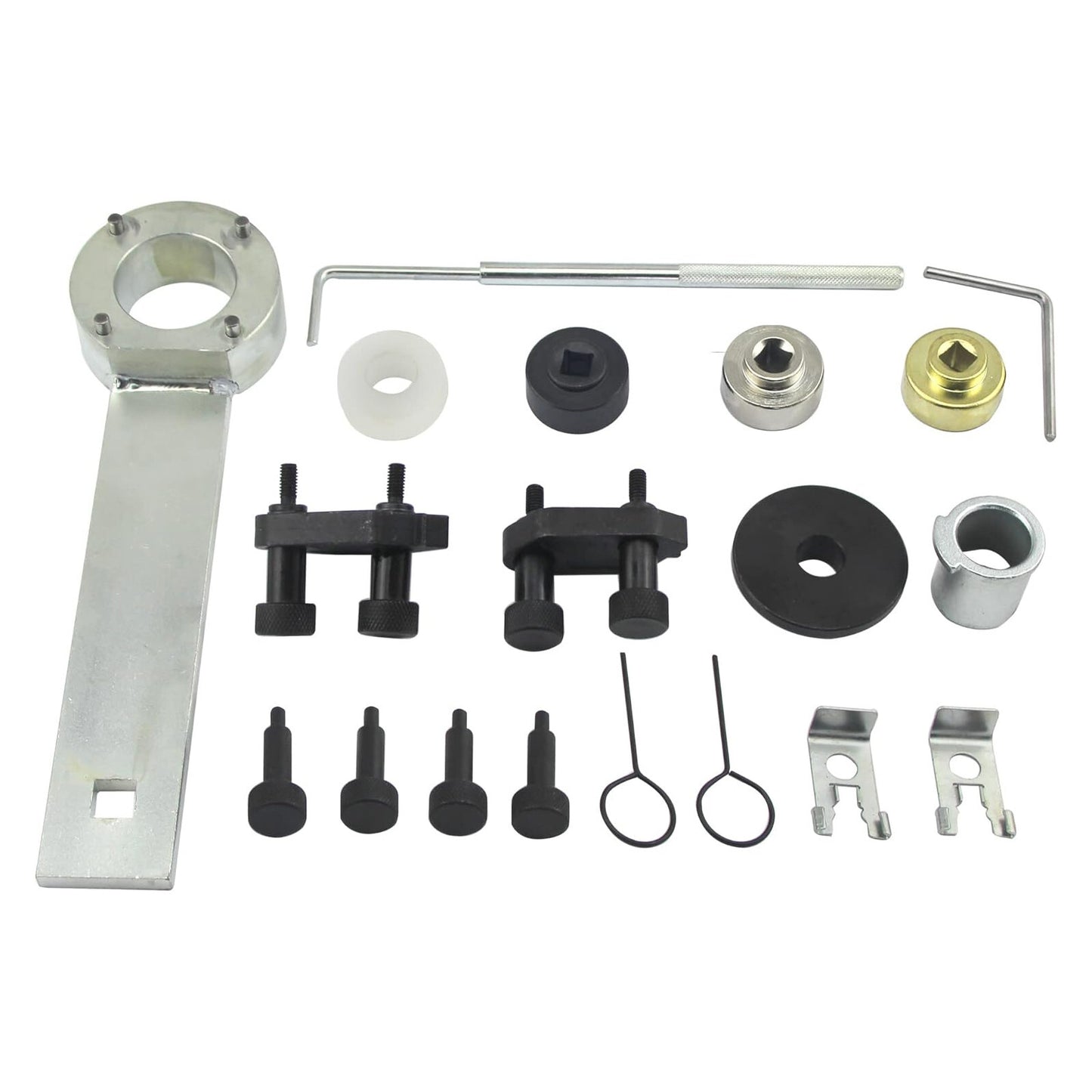 Camshaft, crankshaft, and engine timing tool kit compatible with for Audi for VW VAG 1.8 and 2.0T engines.