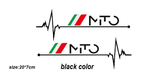 2-pack Mito Black Car Window Stickers and Badges for Alfa Romeo MITO 147 156 159