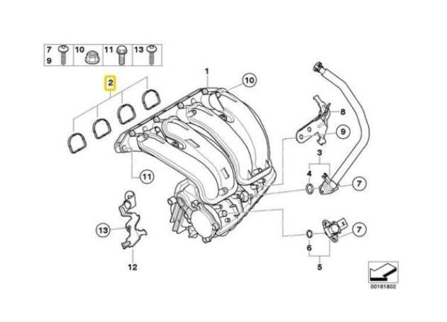 New intake manifold gasket kit for E81, E90, E46, E60, N45, N46, E83, X3 - n