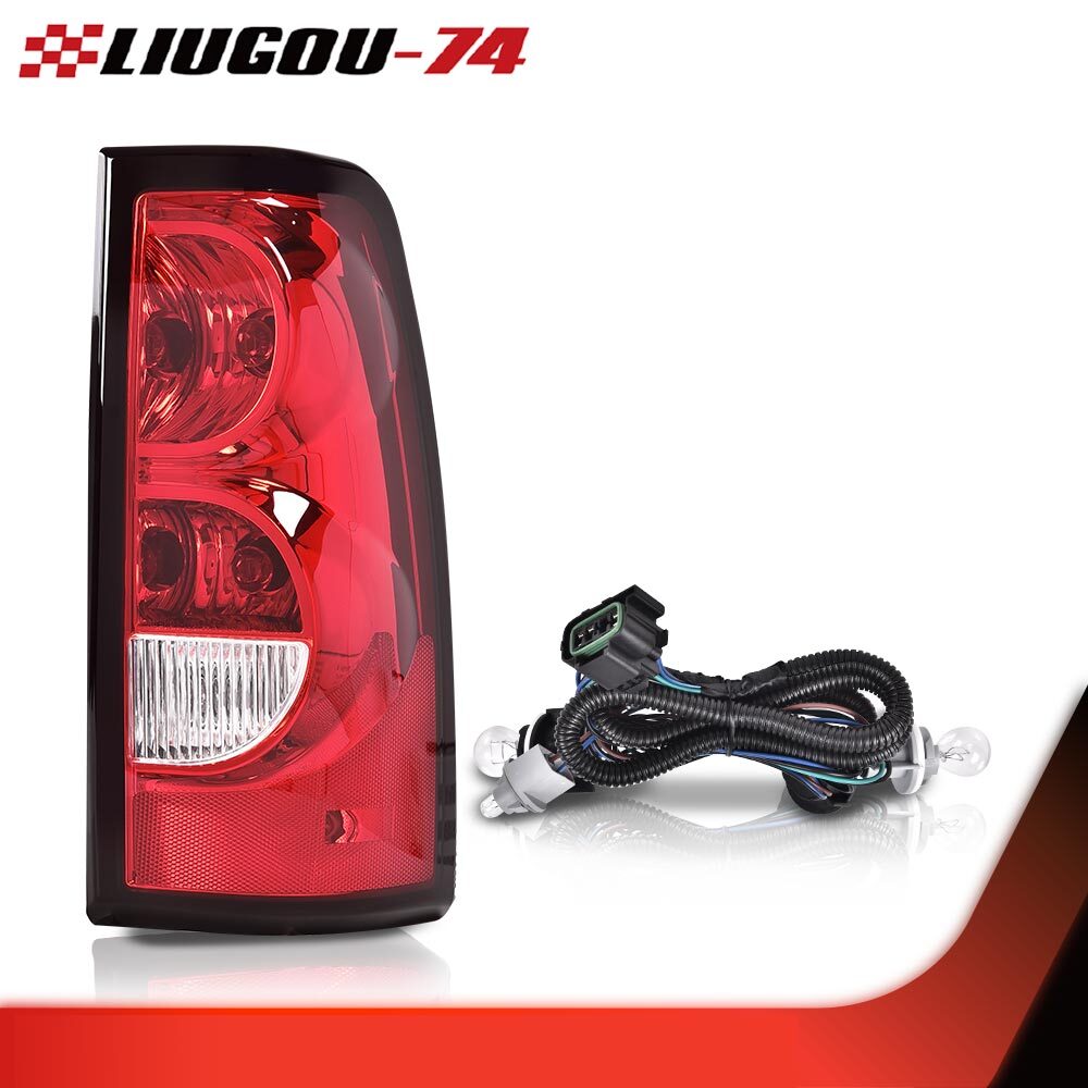 1-Pack Tail Light Right Side with Wiring Harness Fits 2003-06 for Silverado - v