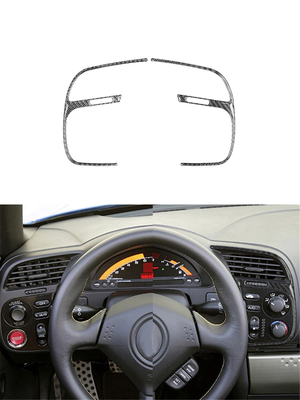 Carbon Fiber Style Dashboard Vent Vent Cover Trim for 20-22 for Subaru Outback- v