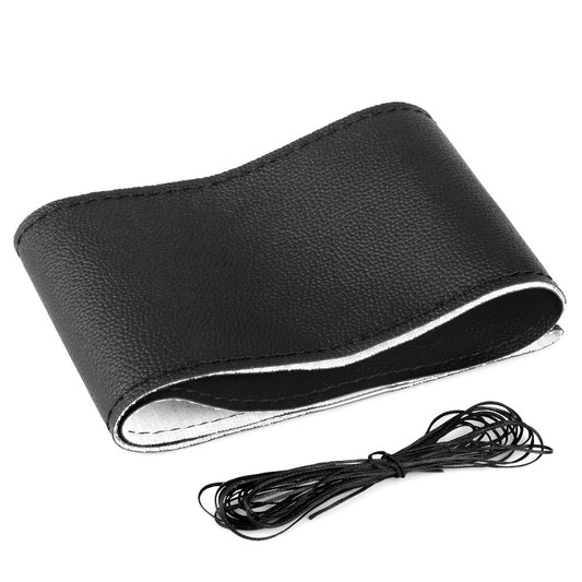 DIY 14.5-15 38cm Fiber Leather Car Steering Wheel Cover With Needles Thread Q