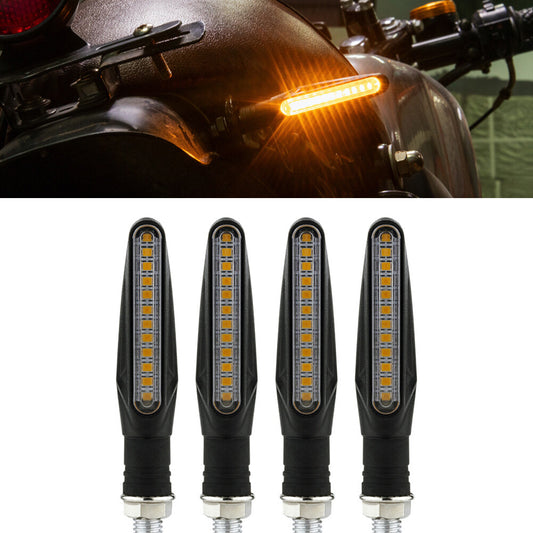 4x Motorcycle Bike LED Amber Turn Signal Blinker Light Indicators Lamp Universal