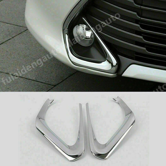for Toyota for Camry 2015 2016 2017 Chrome Front Bumper Fog Light Trim Decor Cover