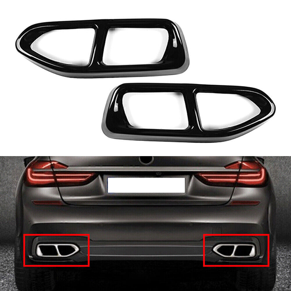 Rear Tail Muffler Exhaust Pipe Output Cover Trims for BMW 7 Series G11 G12 16-18 Q