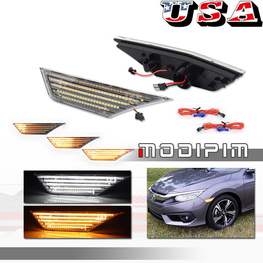 Suitable for 2016-21 for Honda civilian transparent side marker light rotating signal light switch LED- v