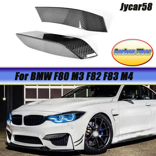 Carbon Fiber Front Bumper Fog Splitter Canard Fins for BMW F80 M3 F82 F83 M4 14+